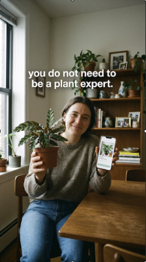 Real person using Verso Plant Care app